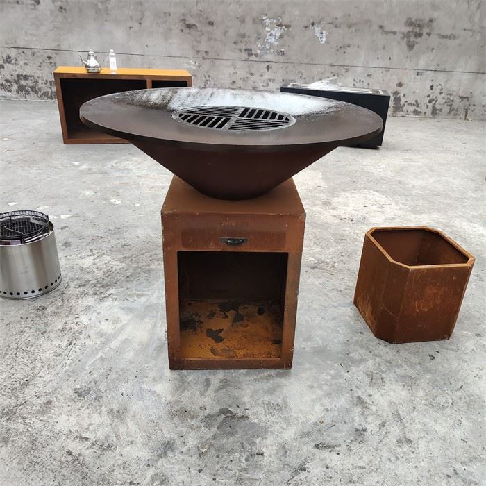 Outdoor Life Lover Corten Steel Bbq Grill