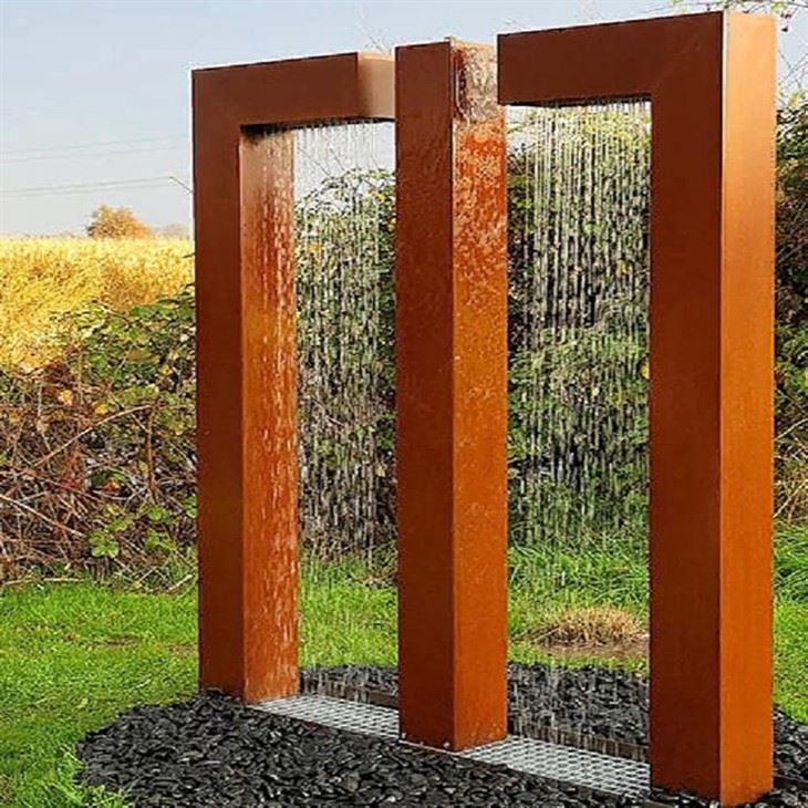 Tính năng nước trang trí Thác thép Corten