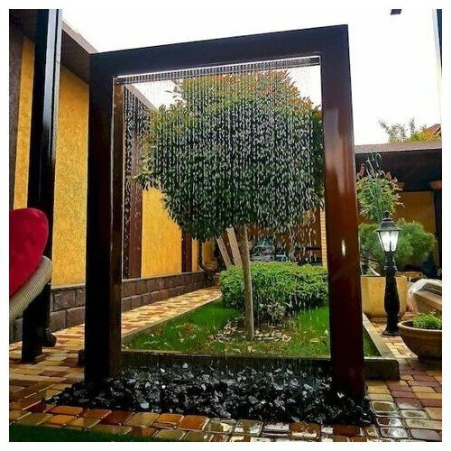Tính năng nước ngoài trời bằng thép Corten thanh lịch với hiệu ứng nước xếp tầng