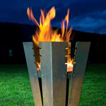 Rustic Corten Steel Outdoor Fire Cube